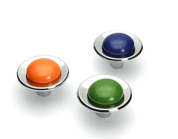 

UNILOCKS 4 Colors/lot Furniture Hardware Mediterranean Kitchen Drawer Zinc Alloy+PVC Handle Knobs(D: 39mm)