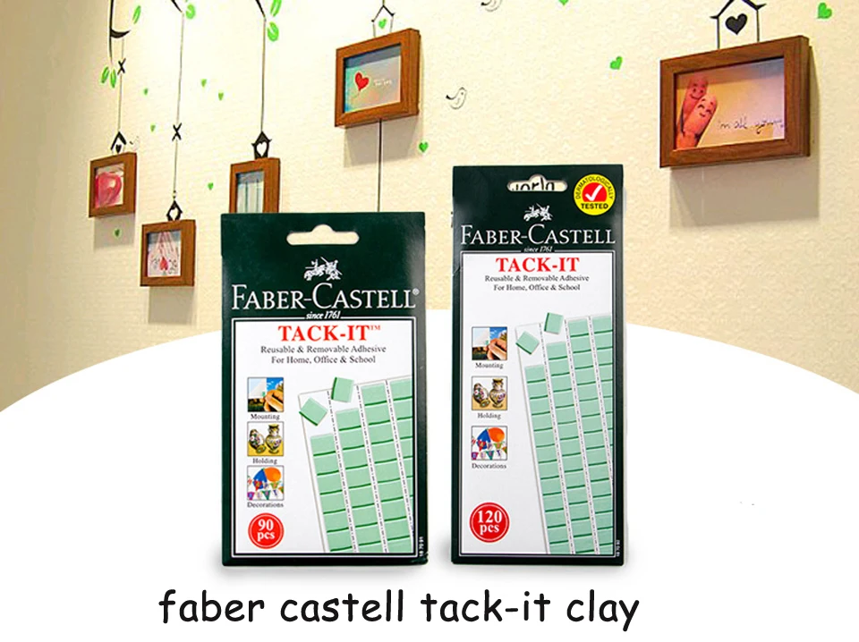 Faber Castell 1870 клей Tack-это 75 г многоцелевой многоразовые/съемных клеев для дома/школе 3 шт. липкие стены Шпатлёвки