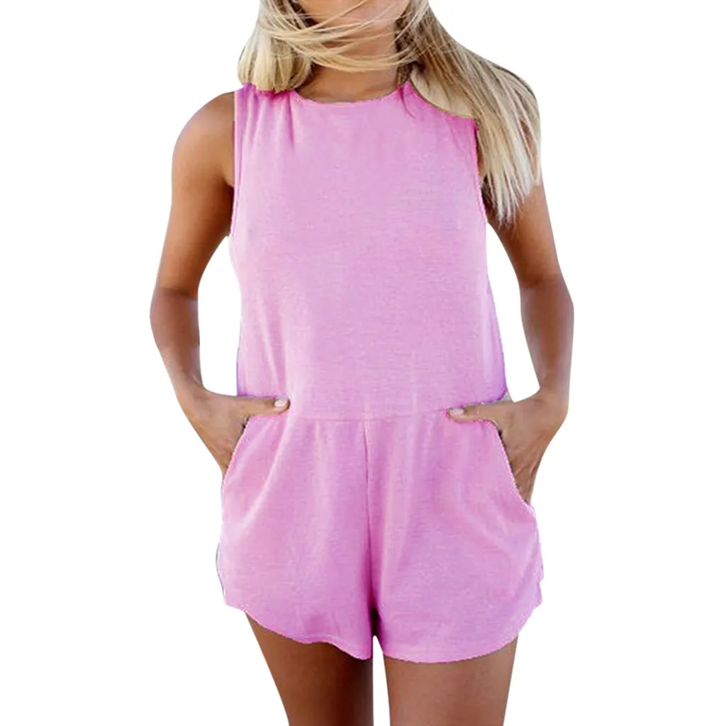 Женские шорты, комбинезоны, комбинезон, пляжный сексуальный однотонный ...