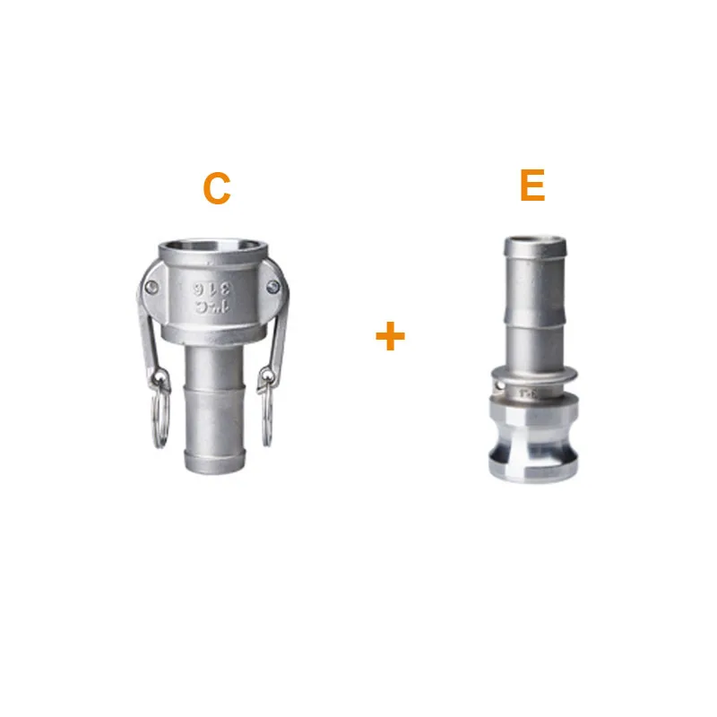 DN15 1/" Тип B/C/D+ DP/E/F Тип DC+ E/F Camlock фитинг адаптер Homebrew 304 соединитель из нержавеющей стали быстроразъемный соединитель - Цвет: C and E
