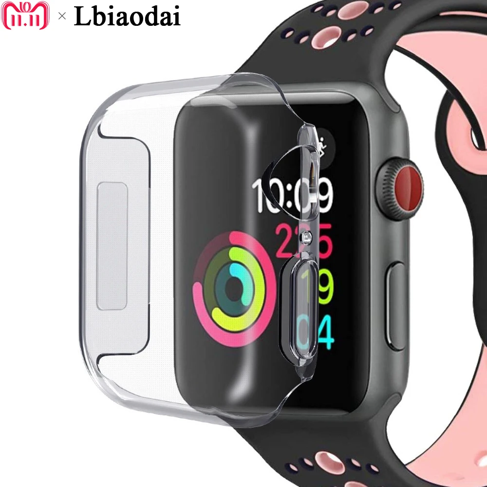 

Protector Case Cover For apple watch series 4 44mm 40mm iwatch band 4 Silicone Transparent 4D Ultra-thin Clear frame shell