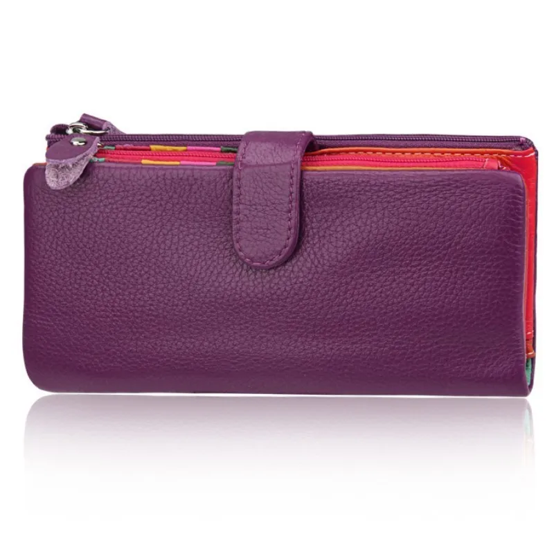 

Women Clutch 2019 New Wallet cow Leather Wallets Female Long Wallet Women Zipper Purse Money Bag For iPhone 8
