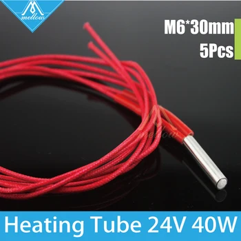

5pcs Heating Tube Reprap 6*30mm 24V 40W Ceramic Cartridge Heater for Cyclops HotEnd Multi Color Extruder 2 IN 1 3D Printer