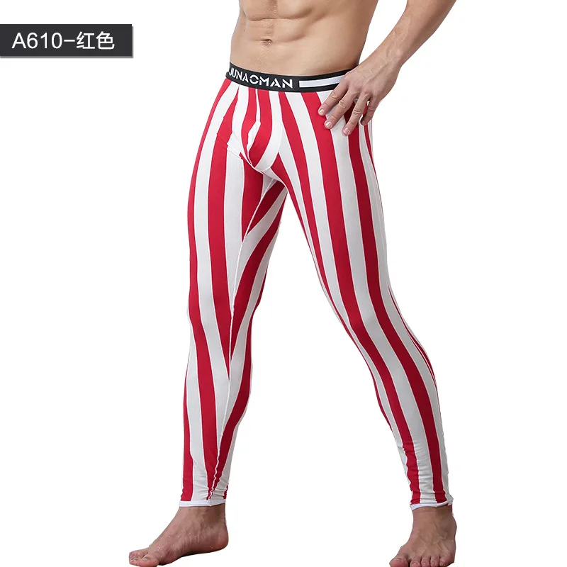 

brand warm cotton sexy low waist underwear male body suit underpants man long john homewear M L XL XXL