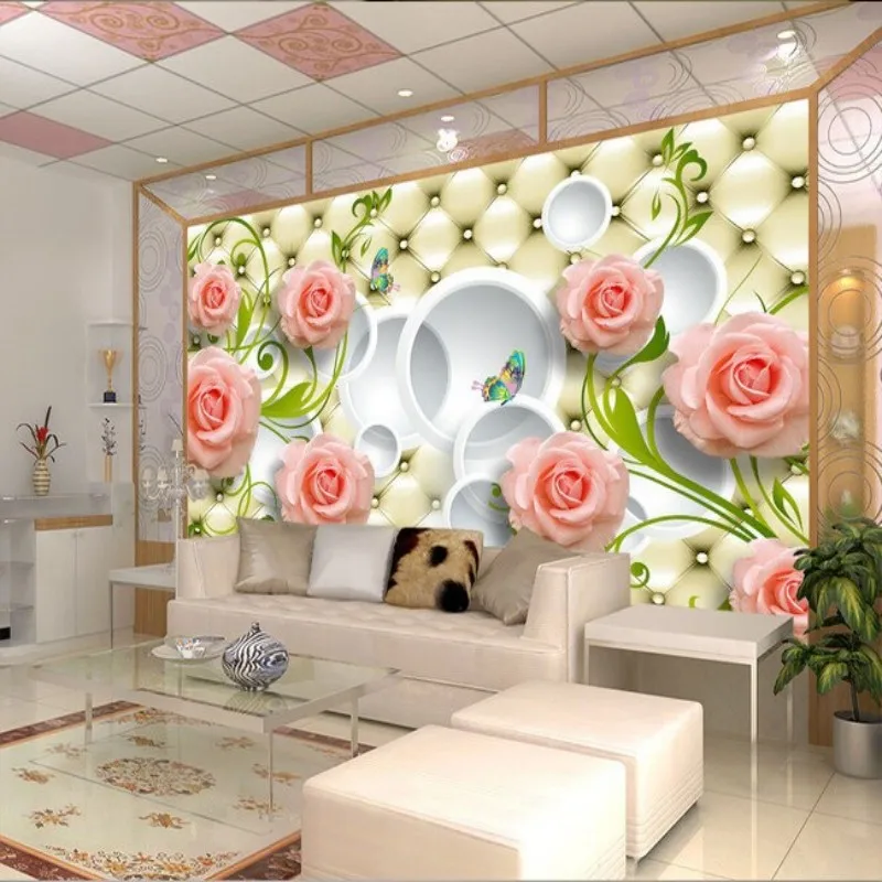 3d обои Beibehang фотообои на заказ HD фото элегантная Роза мягкая упаковка 3 d фон