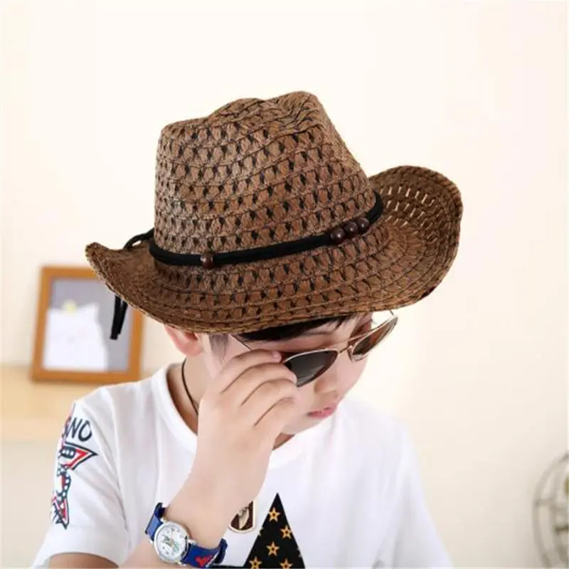 LUCKYLIANJI детская Jazz Bull Rider ковбойская дорожная соломенная шляпа(один размер: 54 см