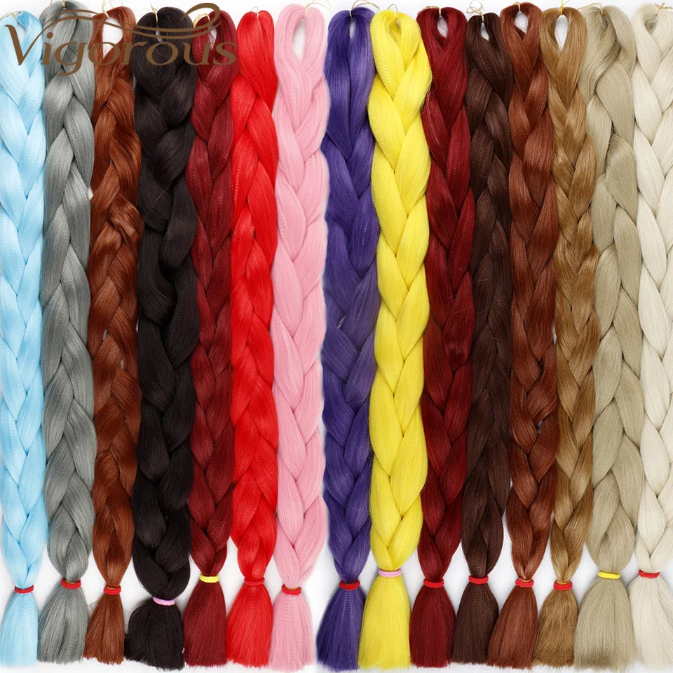 

Vigorous Long Jumbo Braids Pure Color 82inch 165g/Pack Synthetic Braiding Hair Extensions Crochet False Braid Hair