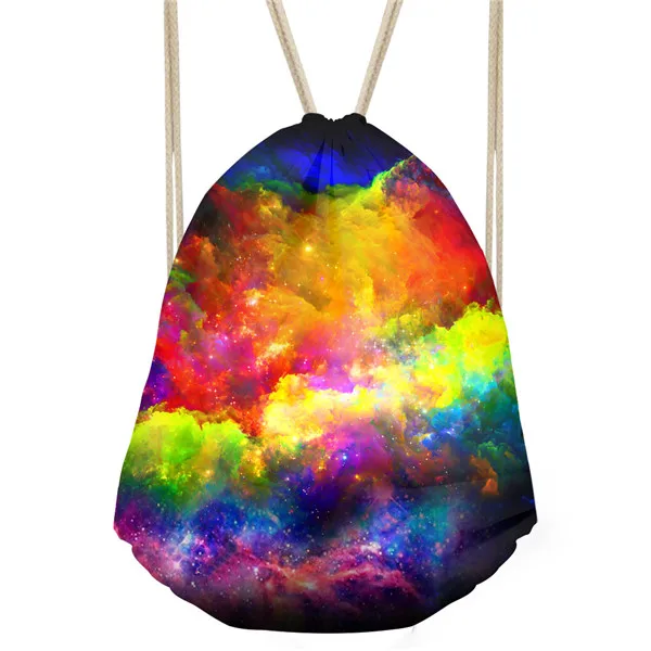 FORUDESIGNS/3D Galaxy Женский мягкий рюкзак маленький мужской космический Принт звезды сумка на шнурке для школьниц Mochila Feminina сумки - Цвет: C4313Z3