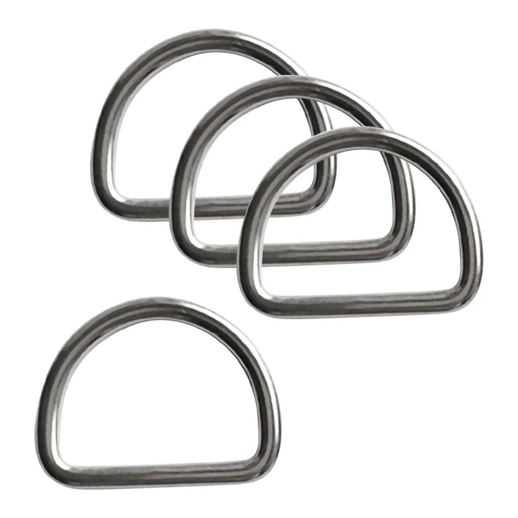 4pcs Diving Scuba D Ring for 1.2\` Webbing Harness Corrosion Resistance 316 Stainless Steel for Industrial Snorkeling Application