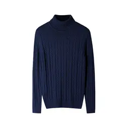 Новая модная брендовая одежда Для мужчин свитера и пуловеры Свитер с воротником мужская верхняя одежда трикотажные водолазки одноцветное