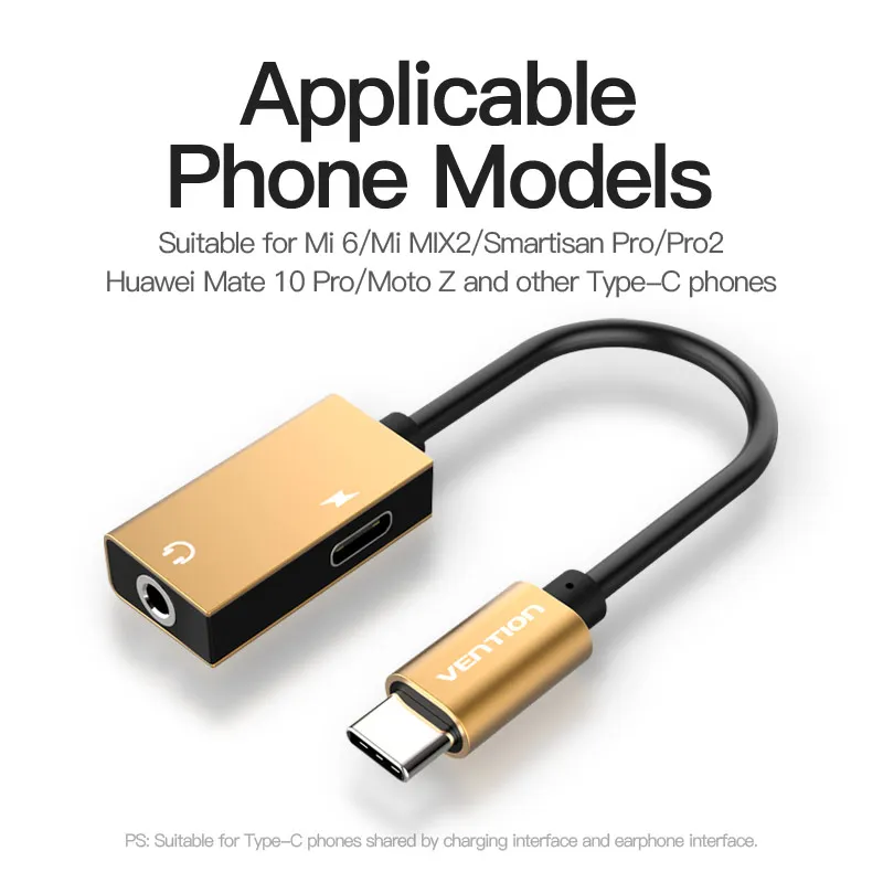 Адаптер для наушников Vention USB Type C на 3 5 мм адаптер зарядного устройства внешний