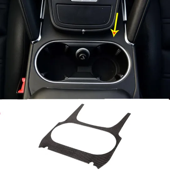 

Real Carbon Fiber For Porsche Cayenne 2018 Car Center Console Cup Holder Panel Cover Trim Accessories