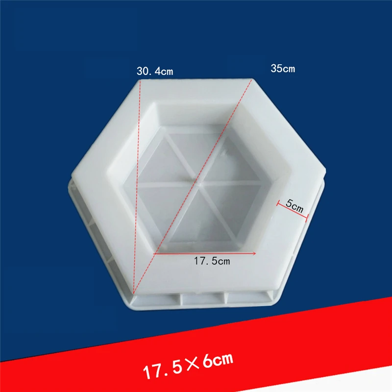 DIY Path Maker Hexagon Hole Shape Garden Path Concrete Plastic Brick Mold Paving Pavement Walkway Plastic Molds 17.5x6cm
