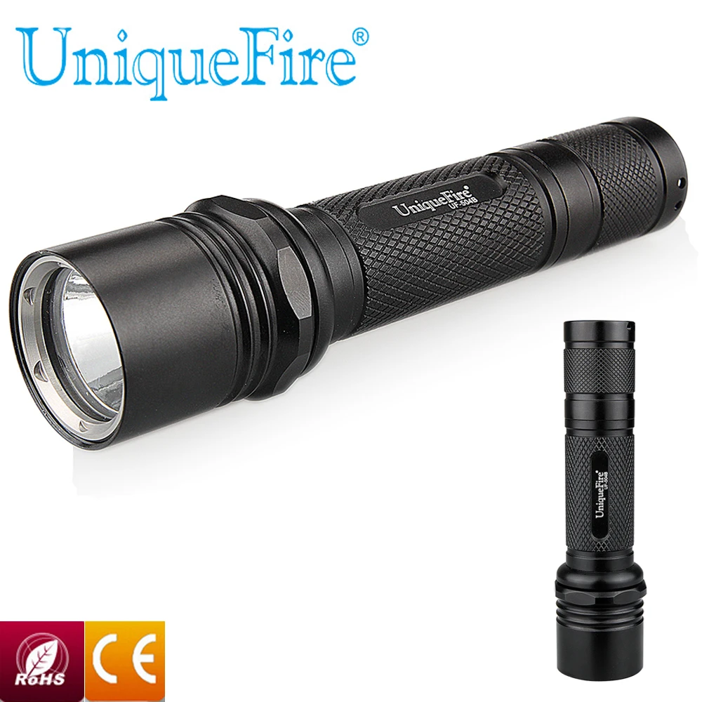 UniqueFire LED Flash Light 504B MINI Flat Rechargeable XRE LED Green ...