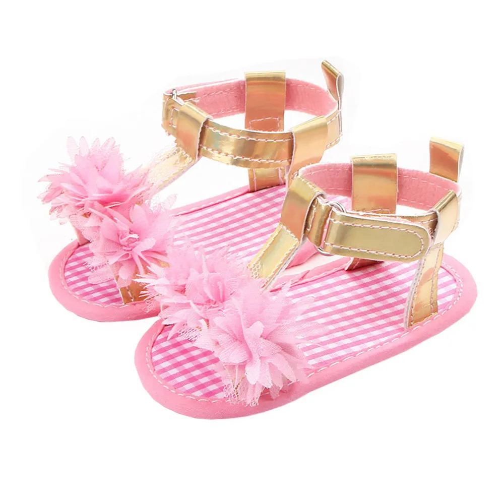 Huang Neeky W#5 Милые Удобные новорожденных обувь для девочек цветок сандалии кроватки Нескользящие мягкая подошва летние Лидер продаж