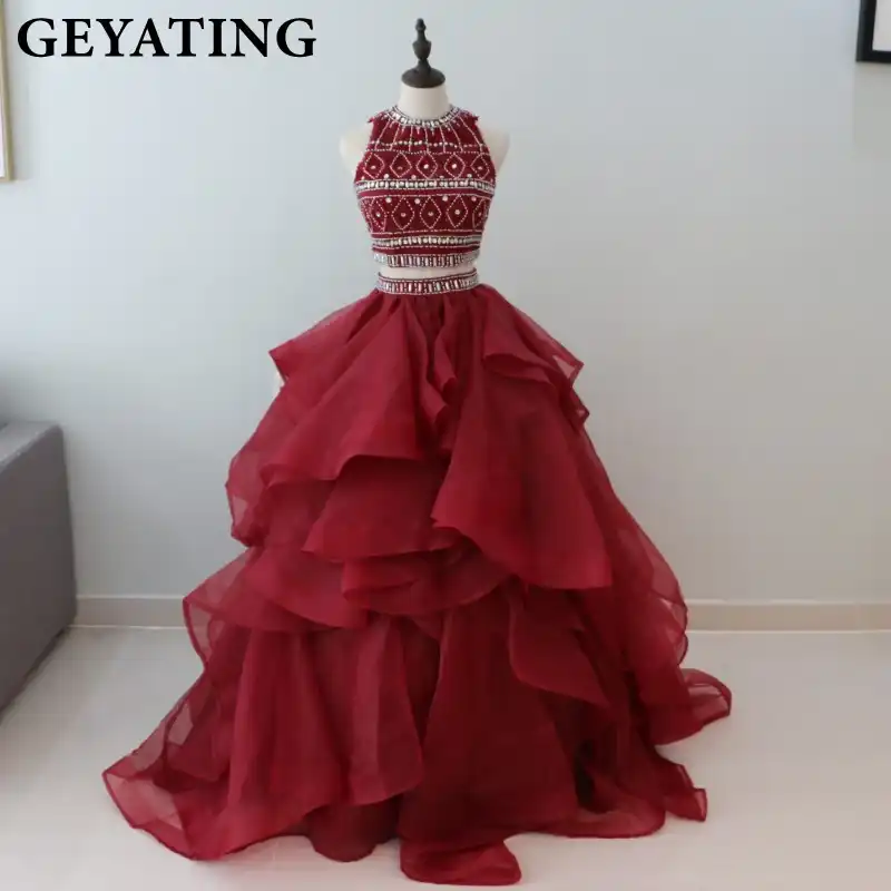 2 piece quinceanera dresses red