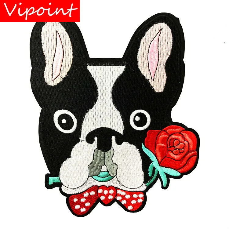 

VIPOINT embroidery Sequins big dogs patches cartoon animal patches badges applique patches for clothing ALR-7