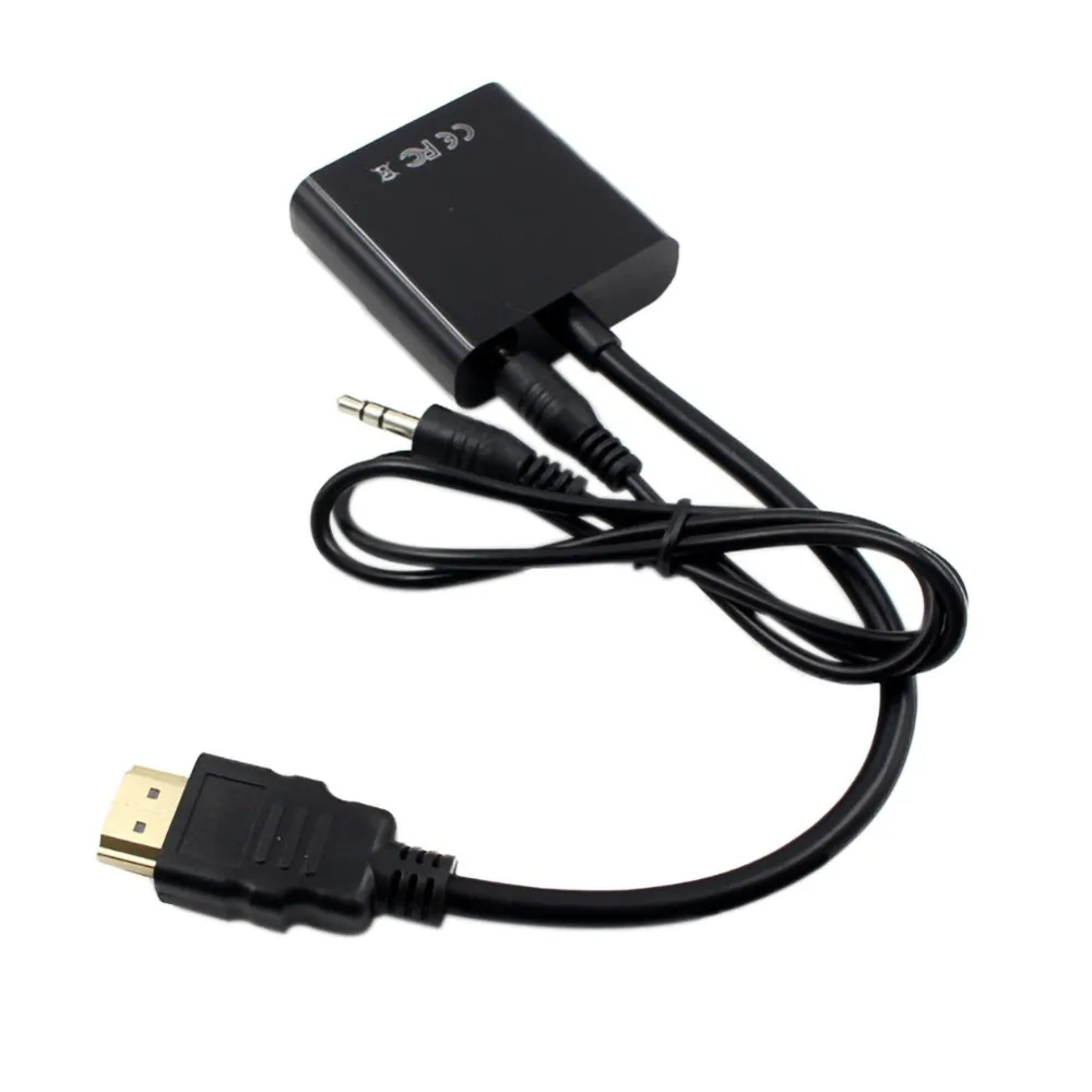 ГОРЯЧАЯ 1080P HDMI в VGA адаптер конвертер цифровой аналоговый видео аудио папа Famale для