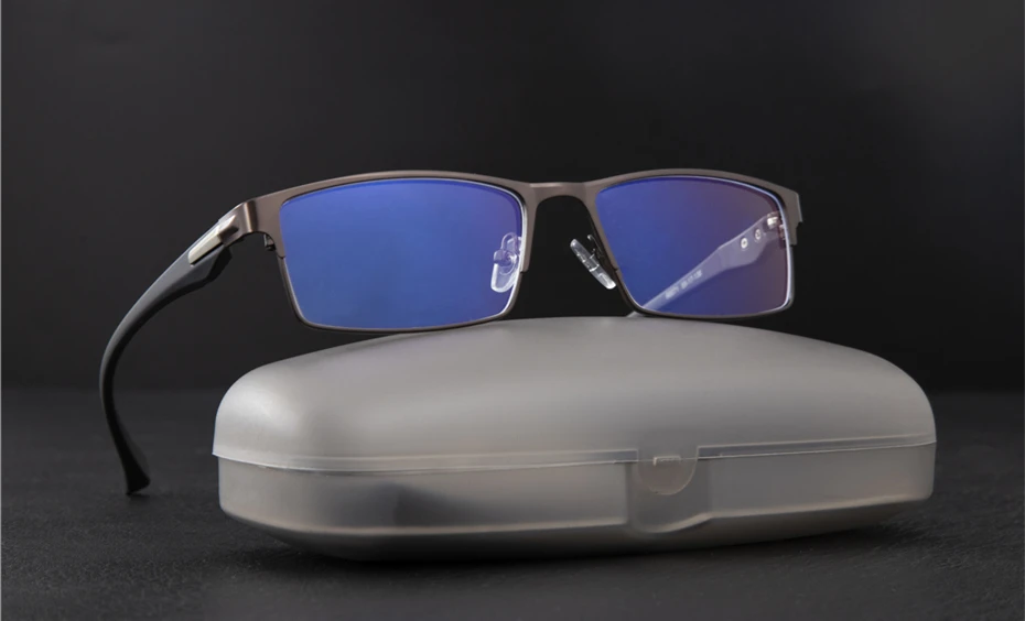 Синий светофильтр титановая оправа для очков Для мужчин компьютер очки для геймеров очки Бизнес Для мужчин важно полный кадр очки