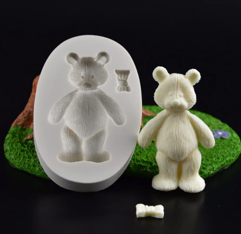 

Food Grade Lovely Cute Bear Shape 3D Silicone Fondant Cake Mold For Cake Decorating Handmade Soap Mold
