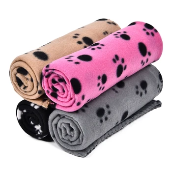 

Wholesale Pet Blankets Mat Blanket Lovely Design Paw Print Soft Warm Fleece Dog Cat Mat Puppy Bed Sofa Cushion Pet Kitten Towels