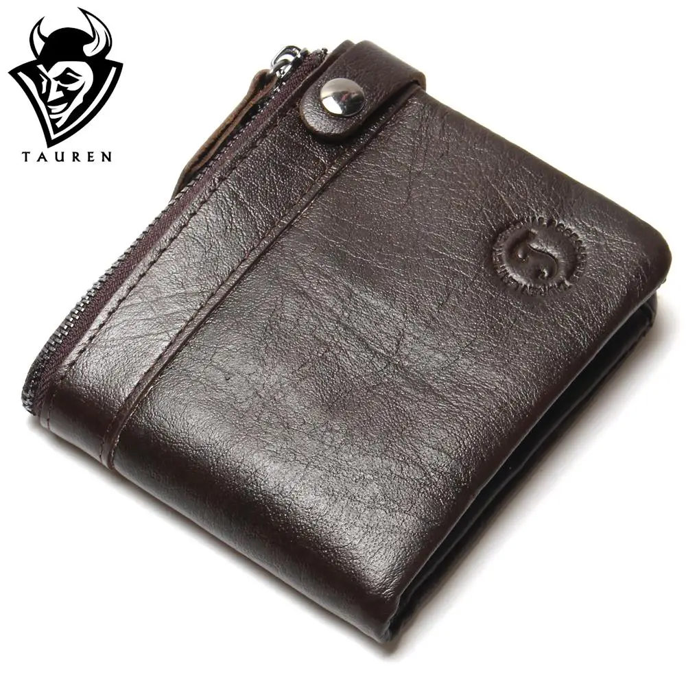 Genuine Leather Men Wallet Slim Handmade Custom Logo Retro