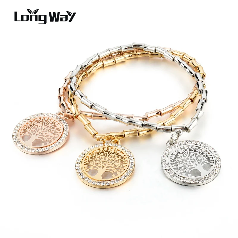 LongWay 3 шт./лот золотистые браслеты цепочки с кристаллами и этнический браслет