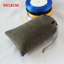 Zavorohin Высокое качество 9X18 см, двусторонний черный/красный/серый бархатные подарочные сумочки Свадебные Ювелирные Сумки Упаковка Сумки 20 шт./партия