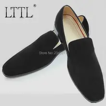 Черный Для мужчин замшевые лоферы ручной работы Нарядные туфли без застежек мужская кожаная обувь повседневные туфли на плоской подошве тапочки Для мужчин; вечерние и туфли для выпускного вечера