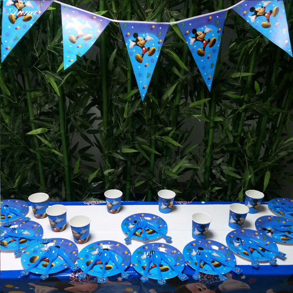

52PCS Mickey Mouse Party Decoration Set Birthday Party Decoration Festival Party Happy Birthday Event Party Supplies Set