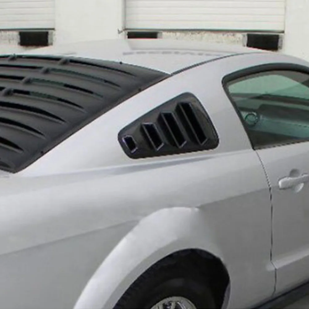 Для 05-14 Ford Mustang 1/4 Quarter Black боковое окно жалюзи колпак воздухозаборника Vent GT глянцевый черный заднее боковое окно защитное жалюзи