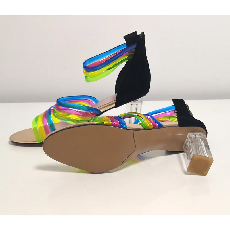 Kcenid/Новинка; пикантные прозрачные летние босоножки на высоком каблуке; Модные Цветные вечерние и свадебные туфли; женские туфли-лодочки с открытым носком для выпускного бала; большой размер 45