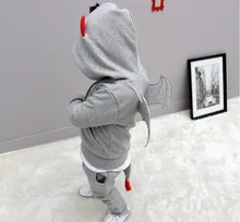 baby autumn warm clothing children boys sports sets little devil wing hooded jacket+pants clothing set kids costumes clothes