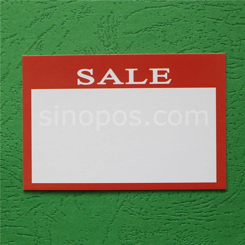 

Cardstock Sale Price Card 9x6cm, horizontal pricecard printed paper sign pricing label POP advertising promotional tags tickets