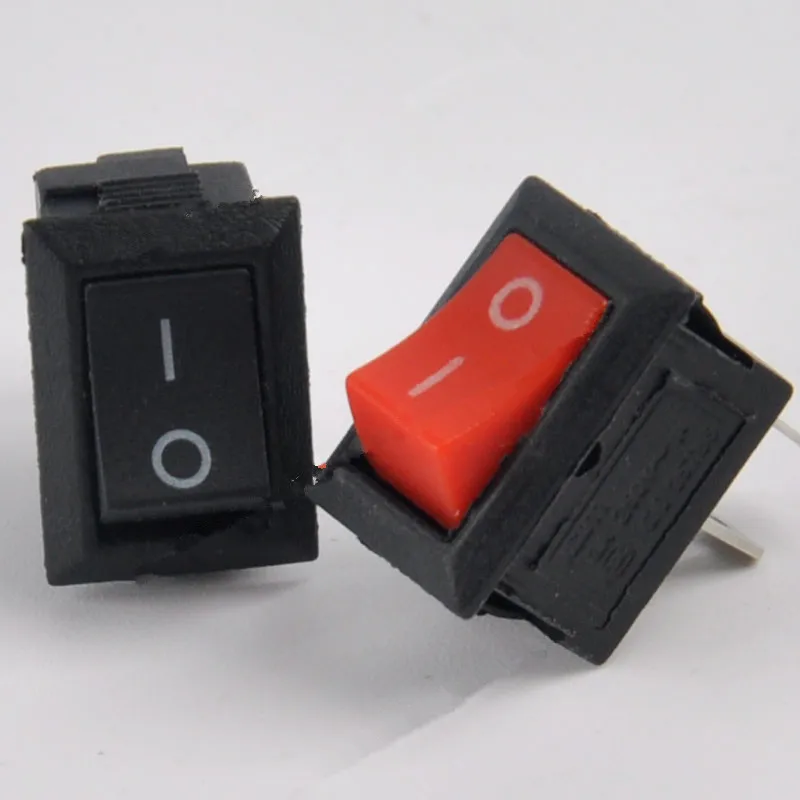 

50pcs 2 Pin ON-OFF Red Black Rocker Switch Boat Shape Switch 3A 250VAC