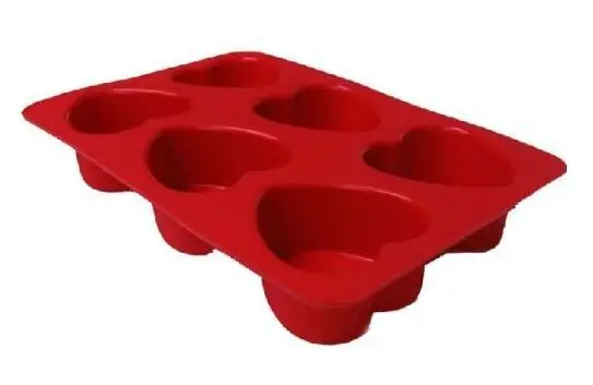 

6 Love Heart Silicone Dessert Ice Cream Lattice Cake Baking Candy Making Moulds Cake Pans Handmade Soap DIY Chocolate Mold