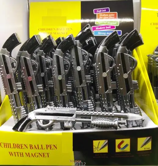 

[Free shipping] NEW !Promotional Magnetism !Gun Shape pens with Magnetism !! 30pcs /lot Black one
