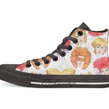 Четыре лица Toyah дизайн дышащая Повседневная Высокая обувь на шнуровке холщовая обувь кеды