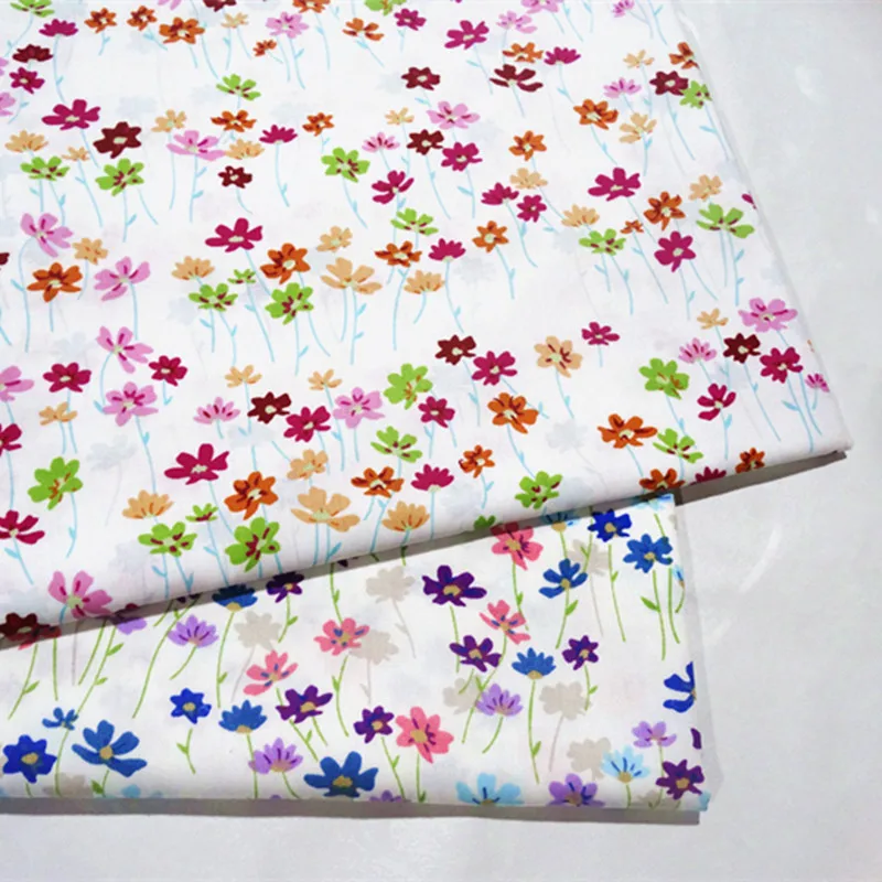 half meter blue red little flower print 100 cotton twill fabric infant