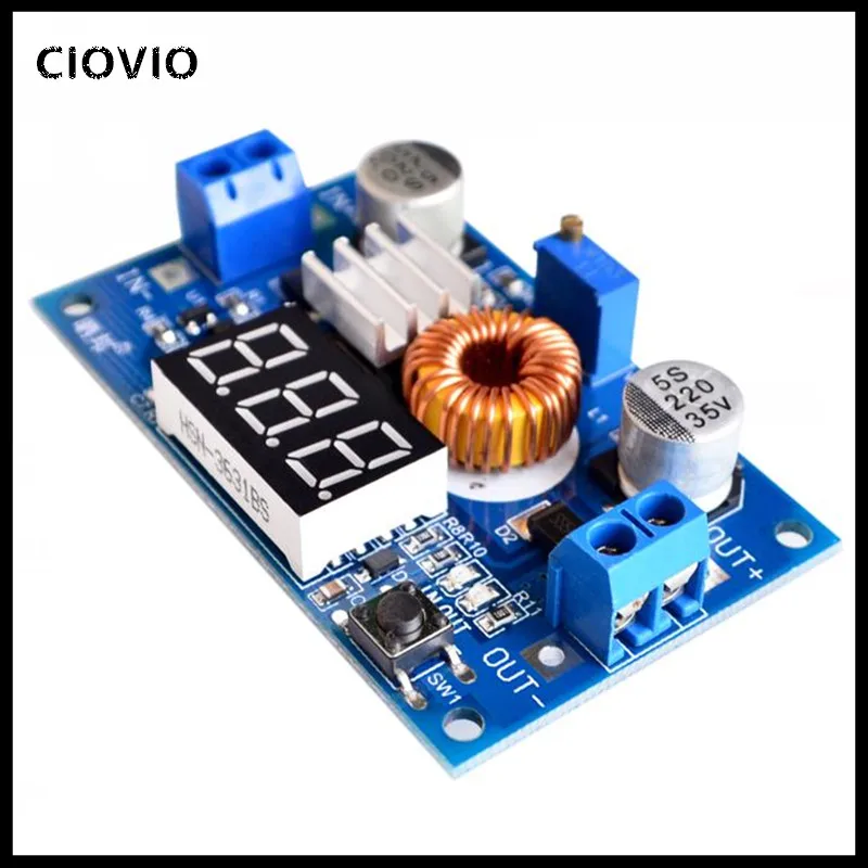 1PCS XL4015 75W DC-DC 5A Voltage Regulators module Adjustable buck module with voltmeter display    