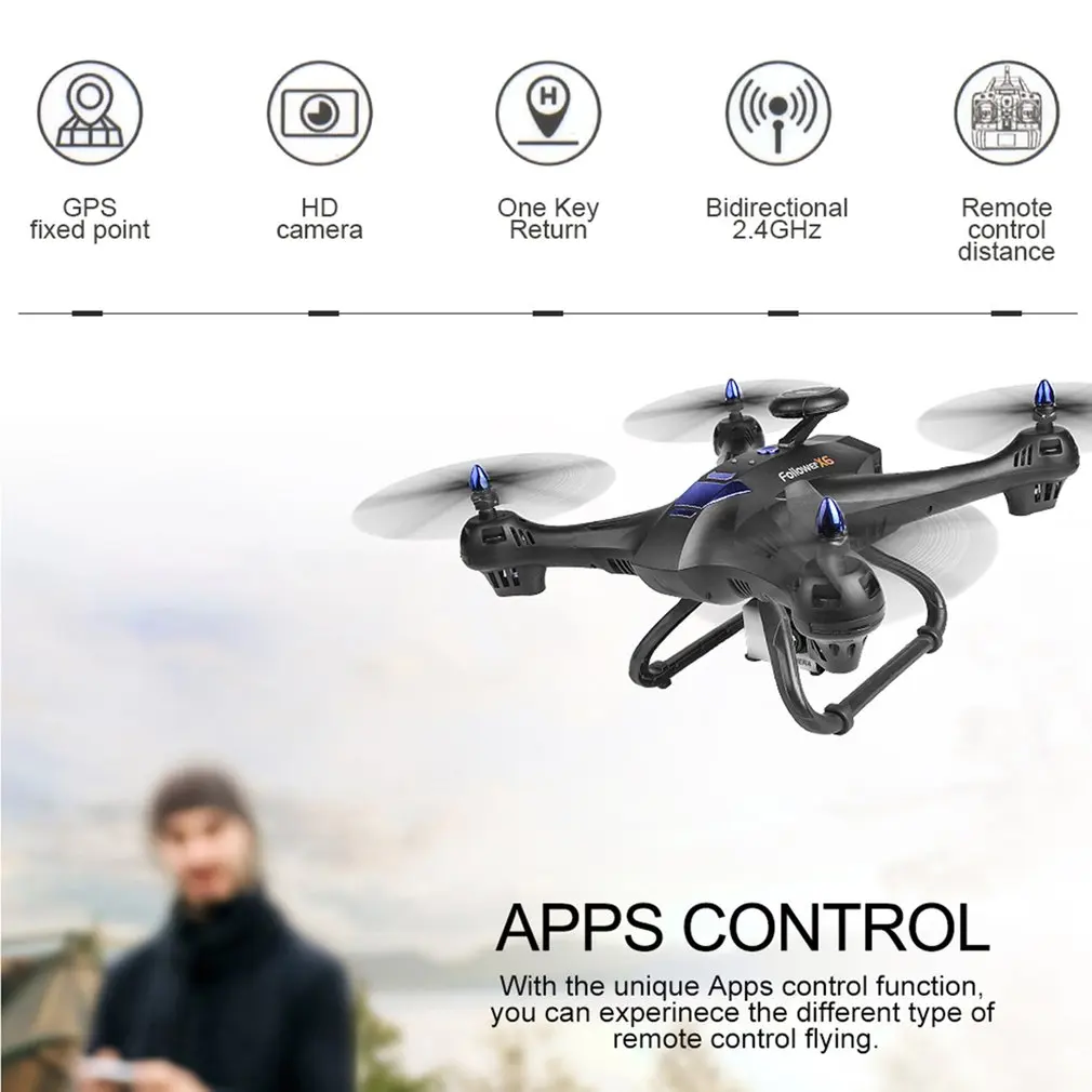 

X183S 400m Remote Control GPS Mini RC Drone Quadrocopter with 720P/1080P 5G Camera Headless Mode Altitude Hold One Key Return