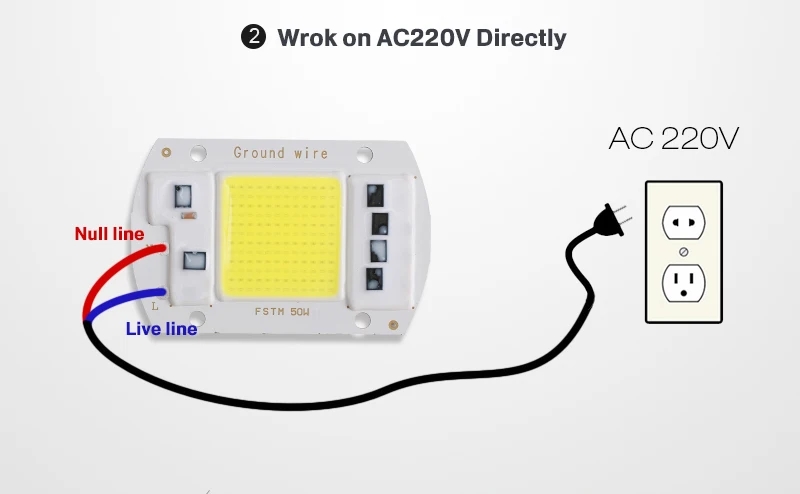 Светодиодный чип Smart IC 50 Вт 220 В AC для проекторов 10 Вт 20 Вт 30 Вт 240 В DIY прожектор COB светодиодный LED диодный прожектор Открытый чип