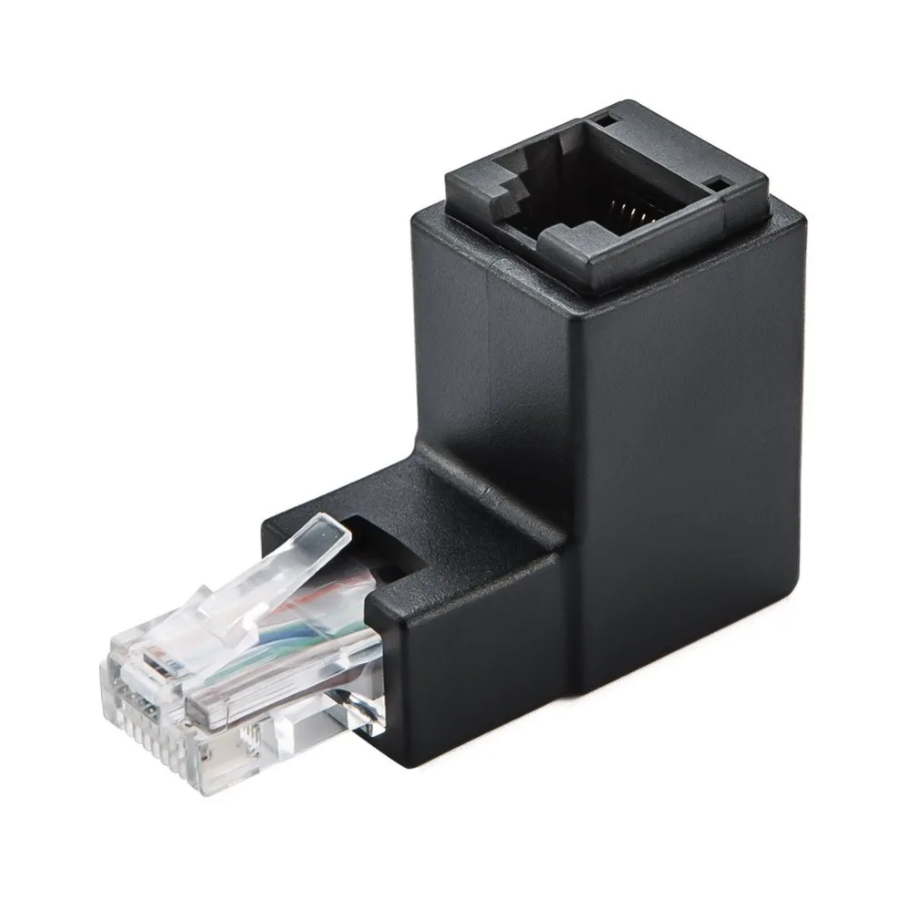 Ethernet адаптер Cat5e/Cat6 под углом 90 градусов и 270 RJ45/ 8P8C женский к Male адаптеру| |