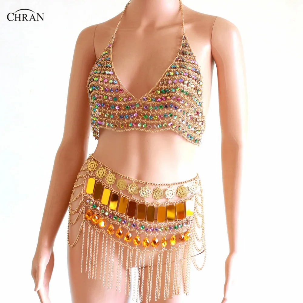 Chran Gem Metalen Ketting Hollow Out Tank Top Mini Rokken Vrouwen Kwastje Backless Nachtclub Party Festival Rave Outfit Kleding Chran Gem Metalen Ketting Hollow Out Tank Top Mini Rokken Vrouwen Kwastje Backless Nachtclub Party Festival Rave Outfit Kleding