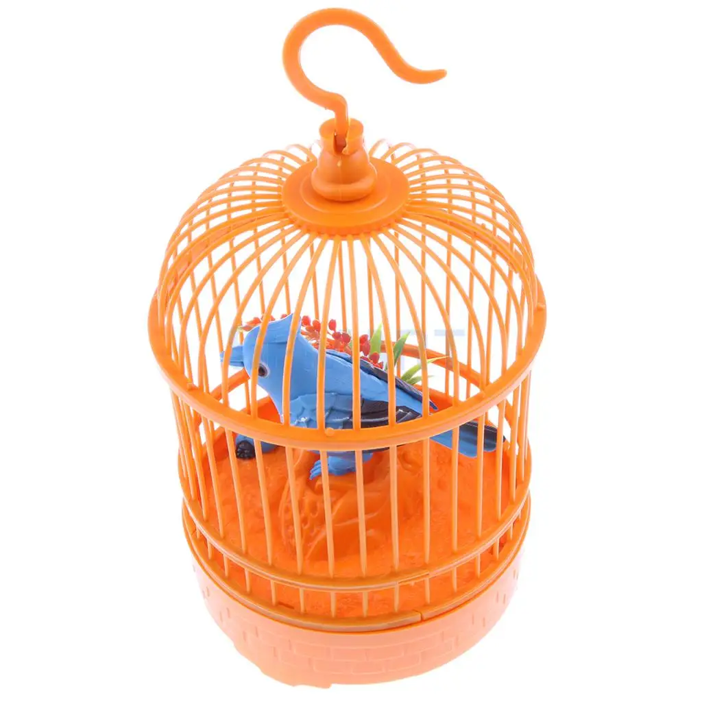 Звук голос управление электрическая птица Pet игрушка электрический моделирование индукции Bird Cage клетка детская игрушка подарок садовые