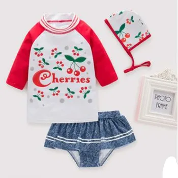 

Summer Baby Girls Swans 3pcs Sets Swimming Suit Infant Toddler Kids SPA Beach Bathing Clothing 5sets/lot