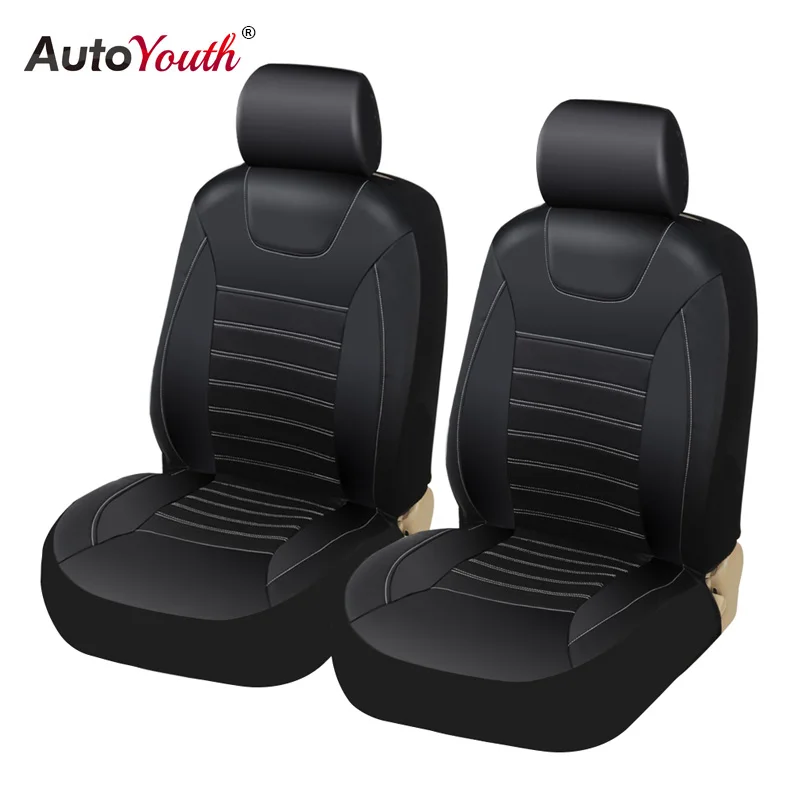AUTOYOUTH Soft Luxury PU Leather Car Seat Covers Airbag Compatible Universal Fit for All Car SUV Truck Car Seat Protector Black цена AUTOYOUTH Soft Luxury PU Leather Car Seat Covers Airbag Compatible Universal Fit for All Car SUV Truck Car Seat Protector Black цены онлайн