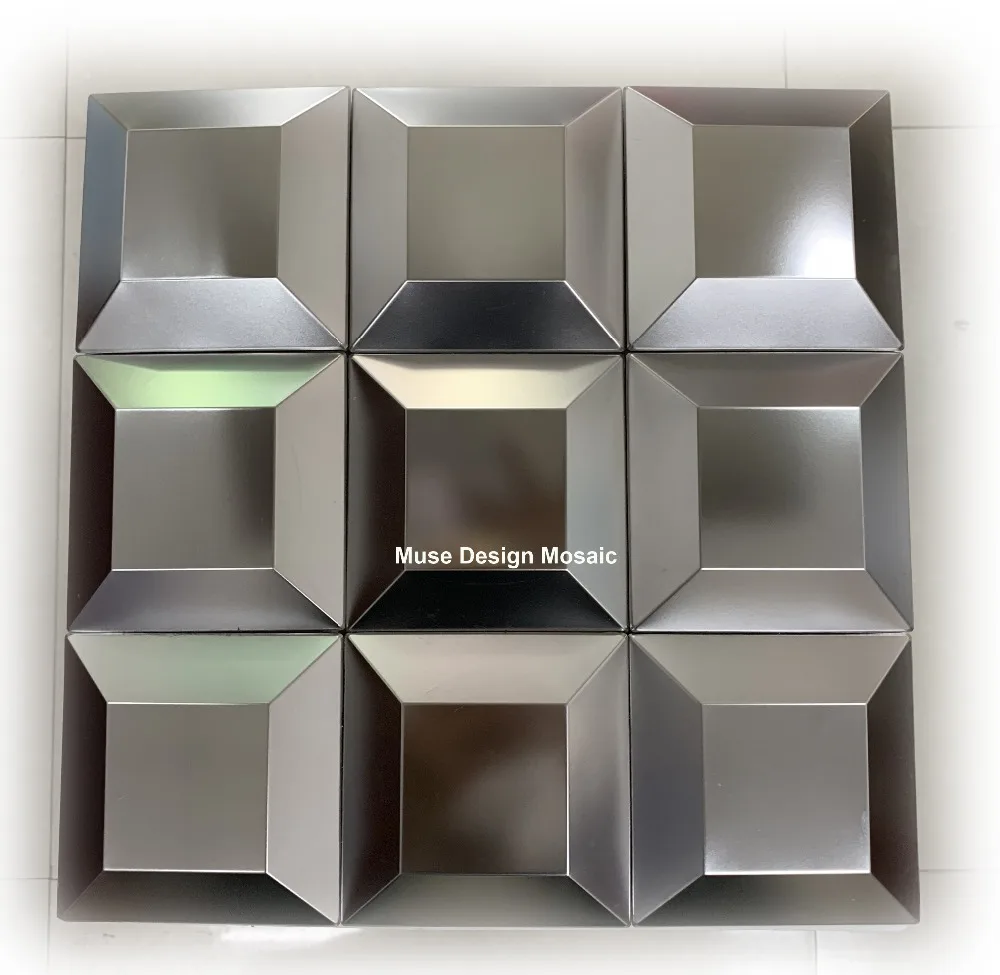 3D金属马赛克宝塔形 银 (1)_副本