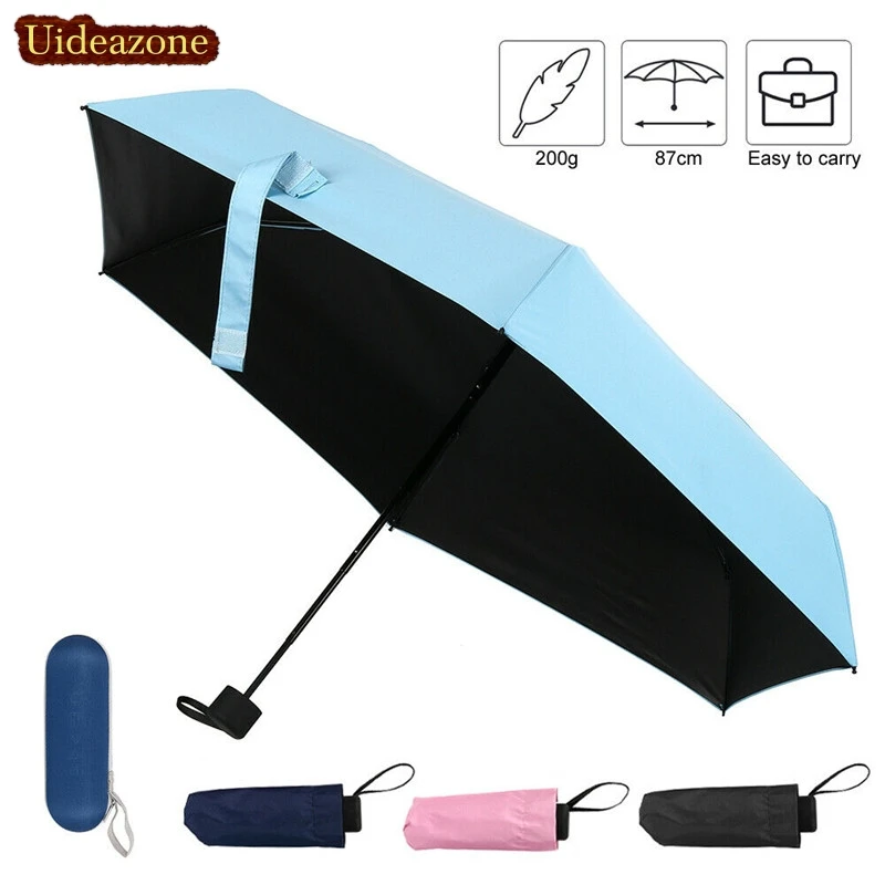 

Uideazone 4 Color Portable 5 Fold Automatic Compact Umbrella Folding Rain Sun Windproof For Rain Women Male Umbrella 2019