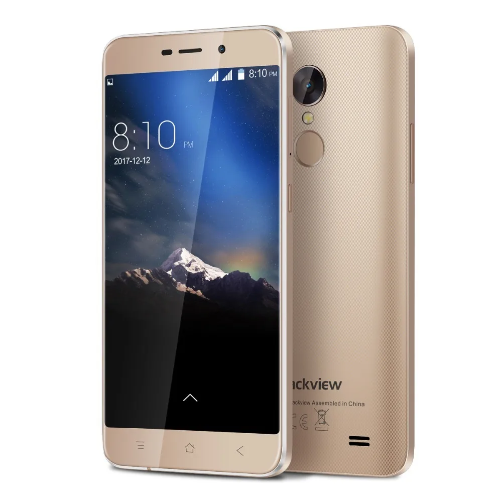 

Blackview A10 Smartphone 5.0" Mt6580a Quad Core 2GB RAM 16GB ROM Android 7.0 Fingerprint 8.0mp 3G Dual SIM Mobile Phone